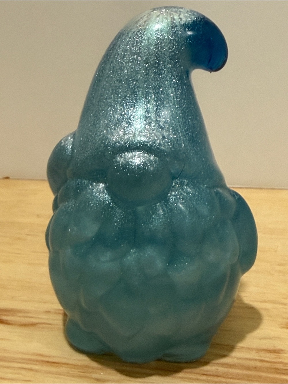 Shimmering Teal Garden Gnome Statue